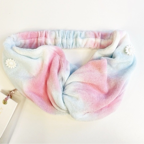 LoveShackFancy Athena Cherry Fizz Tie Dye Top Knot Headband Wrap LA039-739 NWT - Picture 3 of 7